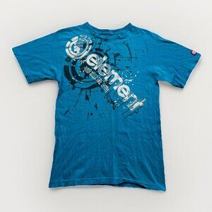 Element Y2K Skateboards T-Shirt Men's S Aqua Wind Water Fire Earth Graphic Read*